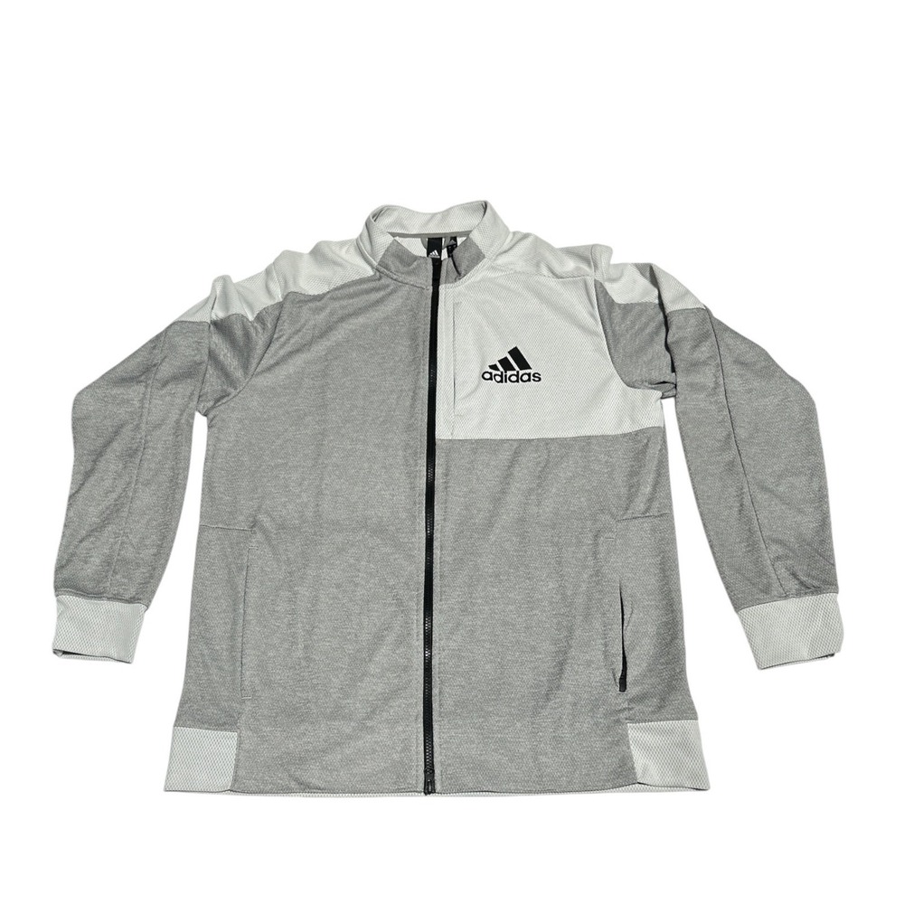 Adidas Mens Grey and White Full Zip Track Jacket DU2572, Size L
